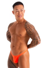 Mens Micro Pouch Swimsuit Thong  in Blazing Orange 3