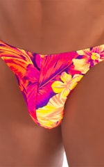 Mens Classic T Back Thong Swimsuit in Tahitian Sunset 3