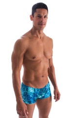 Extreme Low Square Cut Swim Trunks in Deep Glacier, Front Alternative
