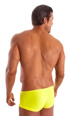 Micro Low Square Cut Swim Trunks in Semi Sheer ThinSkinz Chartreuse 6