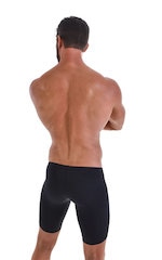 Fitted Pouch Lycra Shorts in Black, Rear View