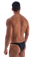 Bodybuilder Posing Suit - Narrow Back in Black tricot-nylon-lycra, Rear View