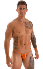 Stuffit Pouch Half Back Tanning Swimsuit in Ice Karma Atomic Tangerine, Front View