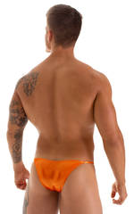 Stuffit Pouch Half Back Tanning Swimsuit in Ice Karma Atomic Tangerine, Rear View