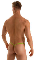 Y Back G String Thong in Ice Karma Lemon-Lime, Rear View