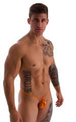 G String Swimsuit - Adjustable Pouch in Ice Karma Atomic Tangerine, Front Alternative