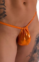 G String Swimsuit - Adjustable Pouch in Ice Karma Atomic Tangerine , Front Alternative