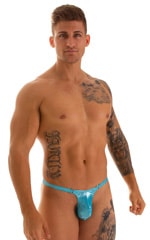 Quick Release Thong - Bravura Pouch in Ice Karma Turquoise Shimmer, Front View