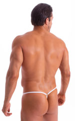 G String Swimsuit - Adjustable Pouch in White Peep Show 2