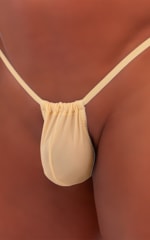 Mens Micro Adjustable G String Swimsuit in Semi SHEER Nude Athletic Mesh 3