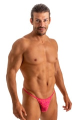 mens sexy thong swimsuit g string orange magenta persia print by skinzwear