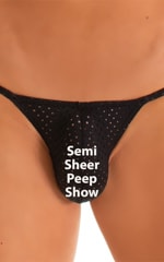 Mens Micro Pouch Puckered Back Swimsuit  in Semi Sheer Black Peep Show 3