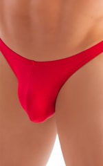 Mens Micro Fitted Pouch and Rear Bikini Swimsuit in Ruby Red 10