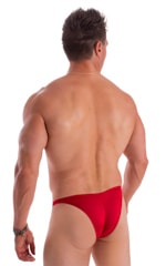 Mens Micro Fitted Pouch and Rear Bikini Swimsuit in Ruby Red 9