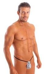 Mens Micro Adjustable G String Swimsuit in Super ThinSKINZ Sea Leopard 4