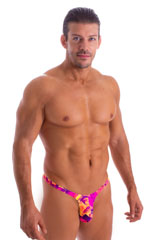 Mens Thong Swimsuit - Bravura Pouch in Tahitian Sunset 4