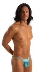 Y Back G String Thong in Super ThinSkinz Blue Serpent