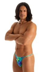 Smooth Pouch Skinny Sides Swim Thong in Rainforest 4