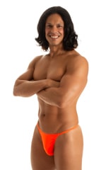 Smooth Pouch Skinny Sides Swim Thong in Blazing Orange 1