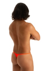 Smooth Pouch Skinny Sides Swim Thong in Blazing Orange 2
