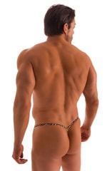 Stuffit Pouch G String Swimsuit in Super ThinSkinz Cheeta, Rear View
