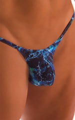 Stuffit Pouch G String Swimsuit in Super ThinSkinz Dark Water, Front Alternative