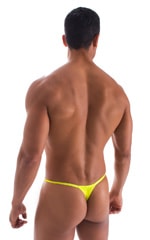 Smooth Pouch Skinny Sides Swim Thong in Ice Karma Giallo, Rear View