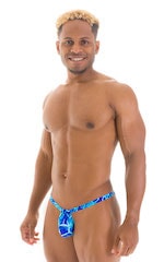 4-Way Adjustable Bikini-Tanga-Micro in New World Blue, Front Alternative