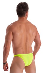 Mens Seamless Skimpy Bikini Swimsuit in Semi Sheer Super ThinSkinz Lemon-Lime 2
