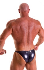 Fitted Pouch - Puckered Back - Posing Suit in Nero Ice Karma, Rear View