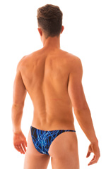 Super Low Brazilian Bikini in Blue Lightning - PEP Lining, Rear View