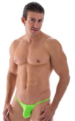 Stuffit Pouch Half Back Tanning Swimsuit in Semi Sheer ThinSKINZ Neon Lime 1