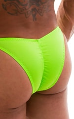 Posing Suit - Fitted Pouch - Puckered Back in Neon Lime 5