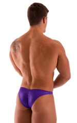 Posing Suit - Fitted Pouch - Puckered Back in Wet Look Purple 4
