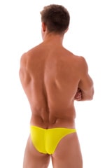 Fitted Pouch Puckered Back Bikini in Sunshine Yellow, Rear View