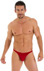 T Back Thong Swimsuit in ThinSKINZ Red, Front View