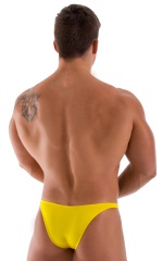 Bodybuilder Posing Suit - Narrow Back in Sunshine Yellow, Rear View