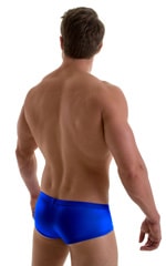 Pouch Enhanced Micro Swim Trunks in Royal Blue, Rear View