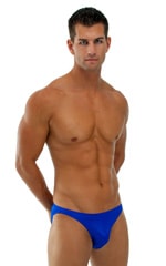 Bikini-Brief Swimsuit in Wet Look Royal Blue, Front View
