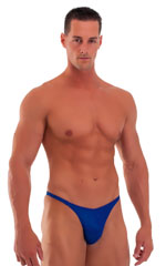 mens bodybuilder posing suit half back competition IFBB NPC in Imperial Blue