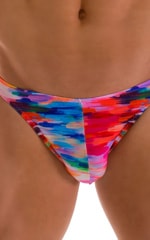 Bikini-Brief Swimsuit in Watercolor Strokes, Front Alternative