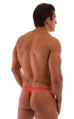 T Back Thong Swimsuit in Paprika, Rear View