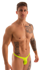mens best seller T back thong swimsuit in metallic yellow bikini