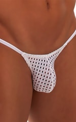 Micro Pouch - Puckered Back - Rio Bikini in White Peep Show, Front Alternative