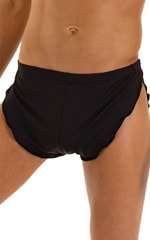 Swimsuit Cover Up Split Running Shorts in Semi Sheer Super ThinSkinz Black, Front Alternative