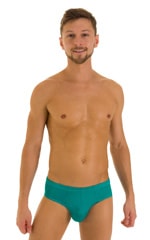 Pouch Brief Swimsuit in Deep Jade, Front View