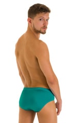 Pouch Brief Swimsuit in Deep Jade, Rear View