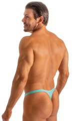 T Back Thong Swimsuit - Bravura Pouch in Super ThinSKINZ Sky 2