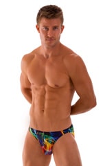 mens sexy imternational male bikini swimsuit skinz speedo swimwear in Tan Through RaveUp, Front View