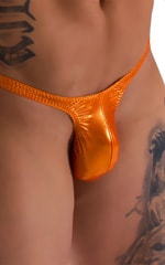 T Back Thong Swimsuit - Bravura Pouch in Ice Karma Atomic Tangerine, Front Alternative